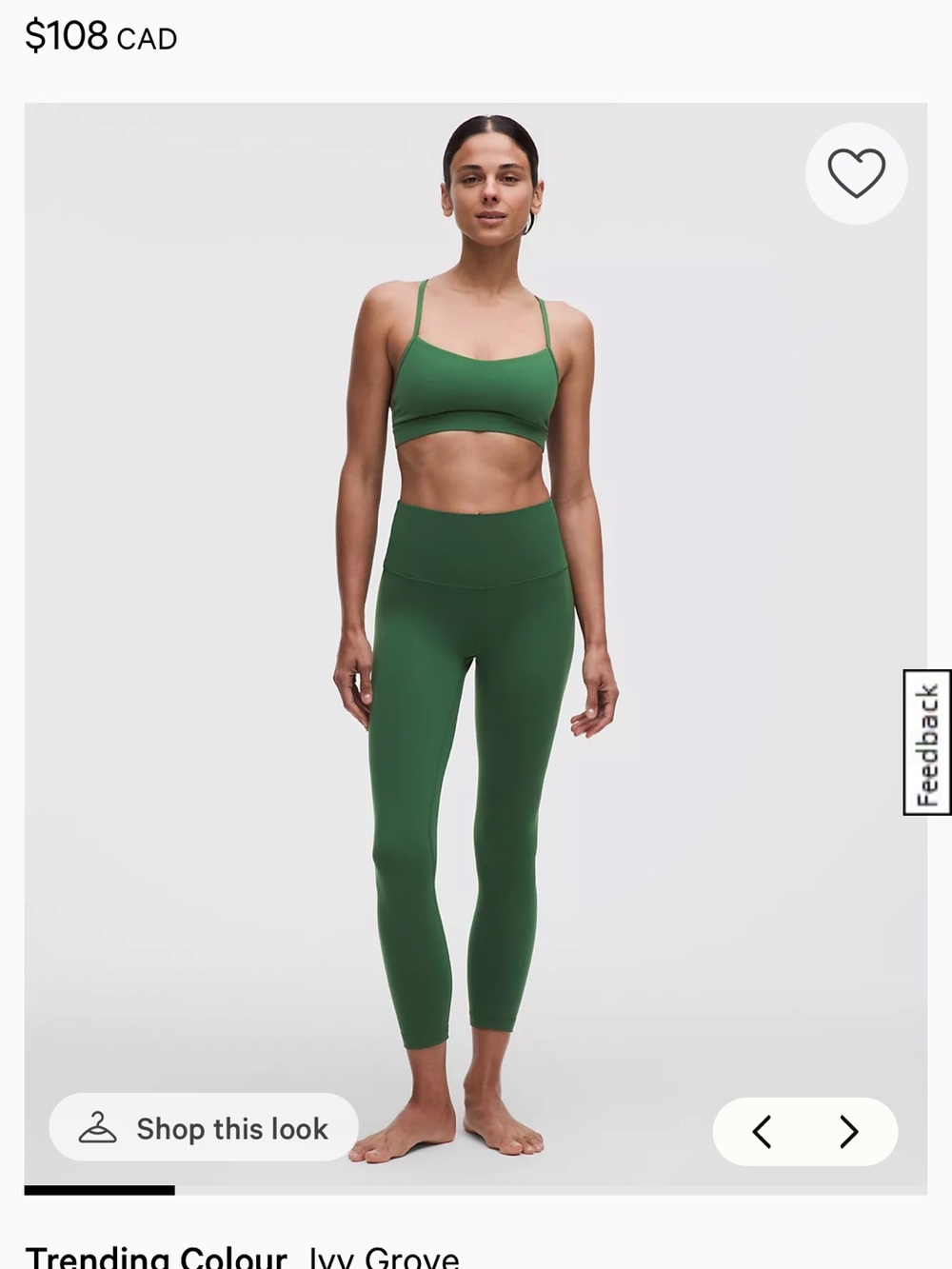 lululemon athletica Ivy Grove High-Rise 7/8 Leggings - Ivy Green and black camo